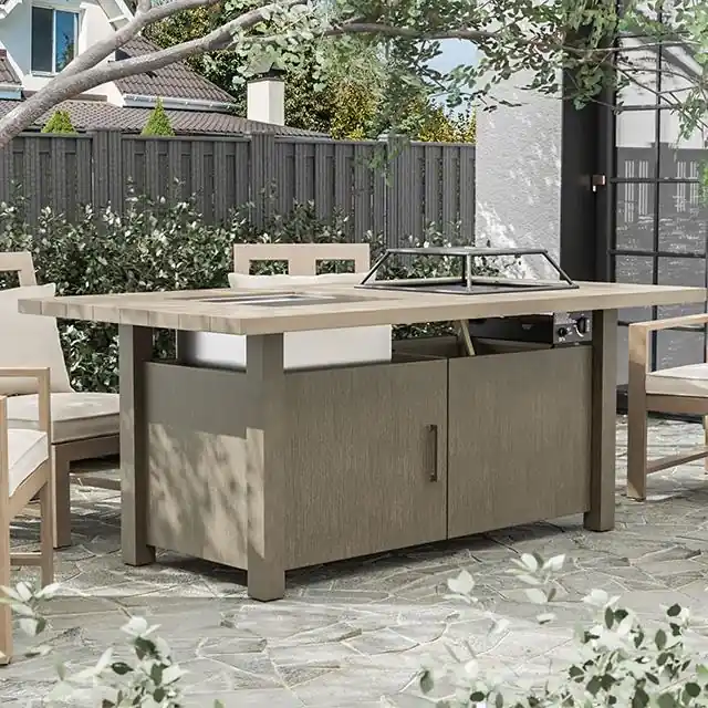 Bordeaux Dining Table w/ Fire Pit & Cooler - FOA East