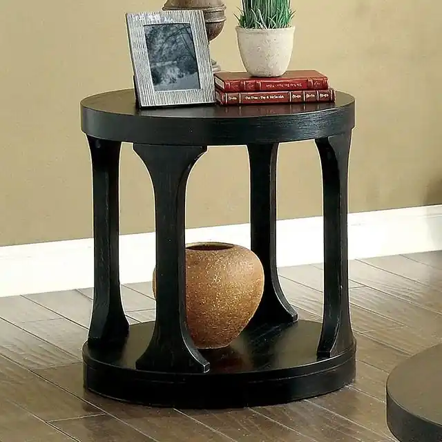 Carrie Antique Black End Table - FOA East