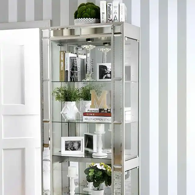 Carrollton Chrome Curio Cabinet - FOA East