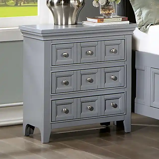 CASTLILE Night Stand w/ USB, Gray - FOA East