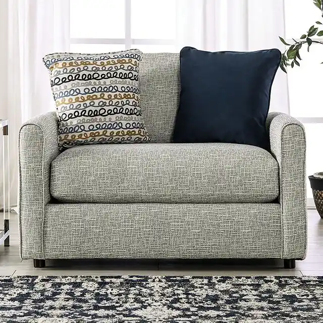 CHANCERY Chair & Half, Gray/Navy - FOA East