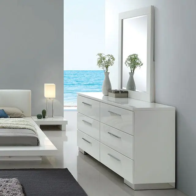 Christie Glossy White Dresser - FOA East