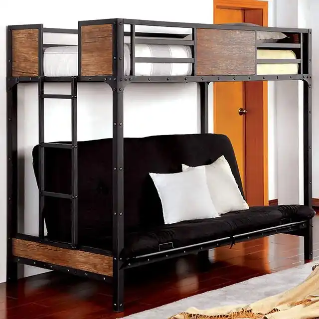 CLAPTON Black Twin Bed w/ Futon Base - FOA East