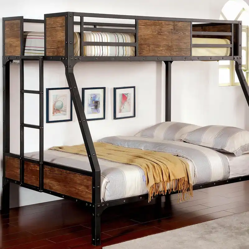 CLAPTON Black Twin/Full Bunk Bed - FOA East