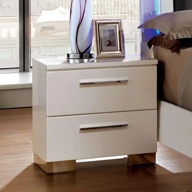 CLEMENTINE Glossy White Night Stand - FOA East