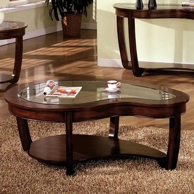 Crystal Falls Dark Cherry Coffee Table - FOA East