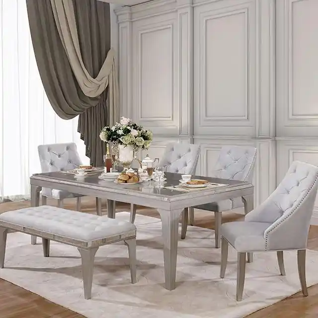DIOCLES Silver/Gray Dining Table - FOA East