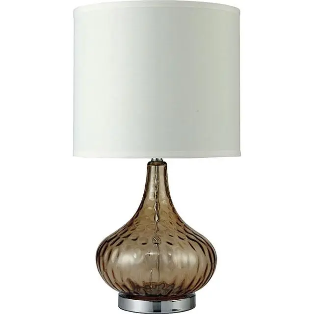 Donna Amber 15"H Glass Amber Table Lamp - FOA East