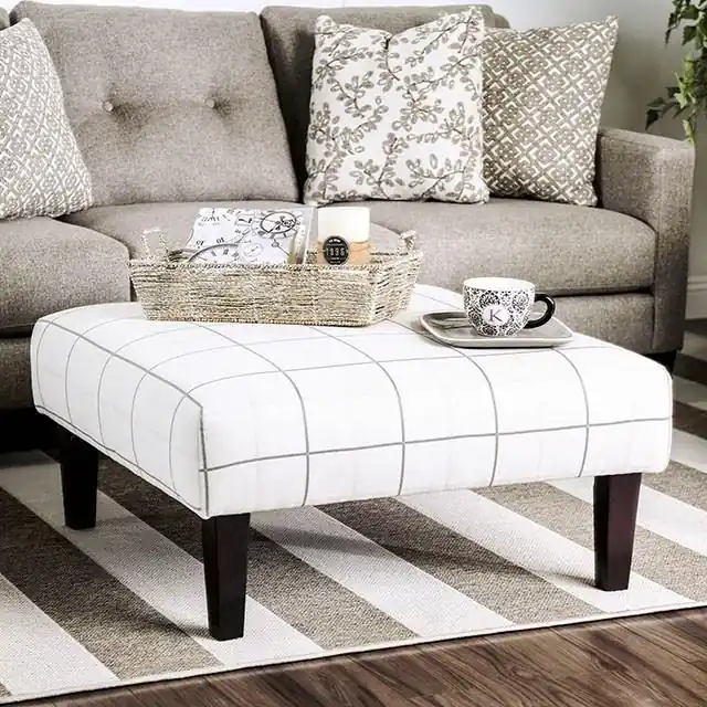 Dorset Ivory/Pattern Ottoman - FOA East