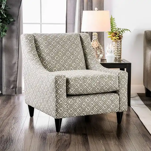 Dorset Light Gray/Pattern Square Chair - FOA East