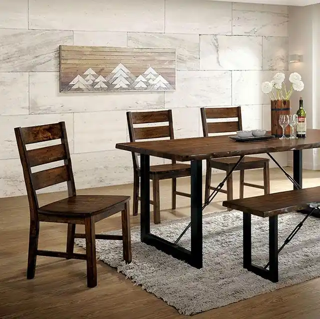 Dulce Walnut/Black Dining Table - FOA East