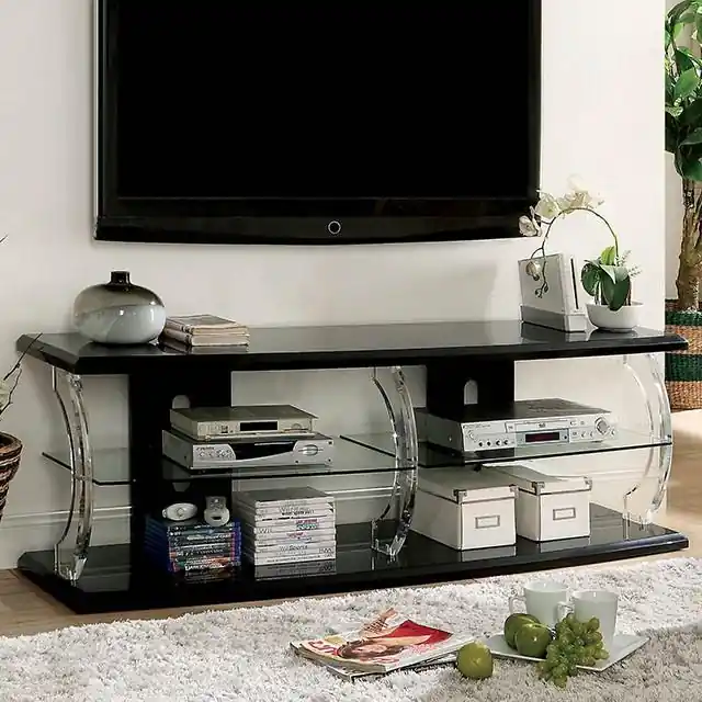 Ernst Black/Clear 60" TV Stand - FOA East