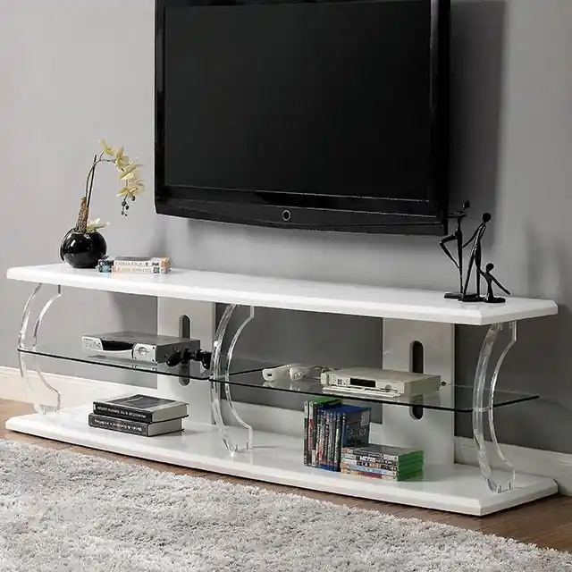 Ernst White/Clear 60" TV Stand - FOA East
