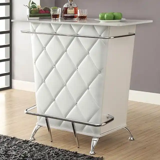 Fuero White/Chrome Bar Table (K/D) - FOA East