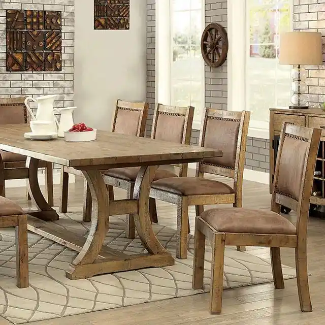 GIANNA Rustic Pine 96" Dining Table - FOA East
