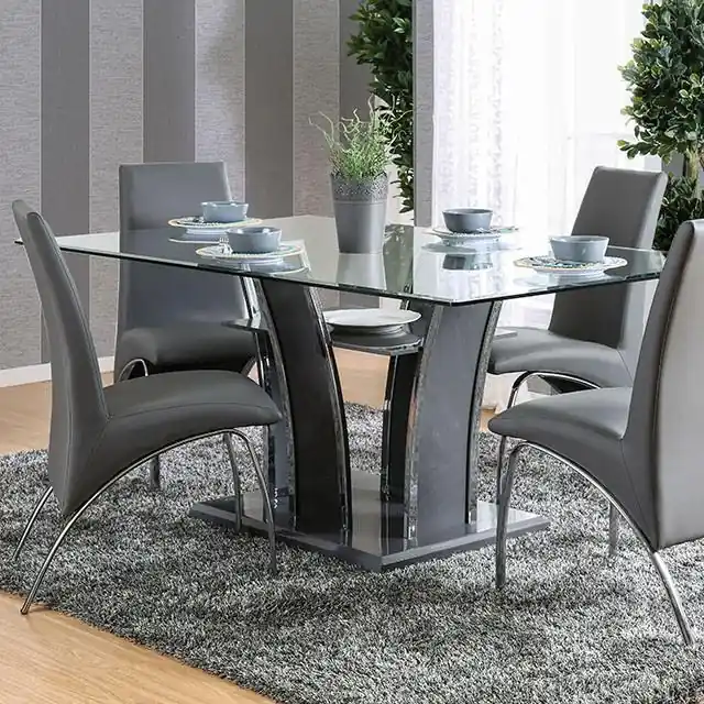 Glenview I Gray/Chrome Dining Table - FOA East