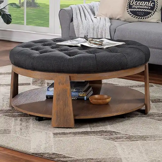 GUIS Round Coffee Table, Dark Gray - FOA East