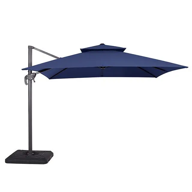 Hero 10 Ft Square Umbrella w/ Double Top + 37" Large Base - FOA East