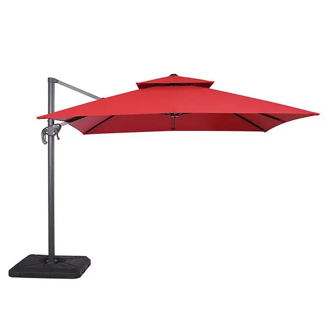 Hero 10 Ft Square Umbrella w/ Double Top + 37" Large Base - FOA East