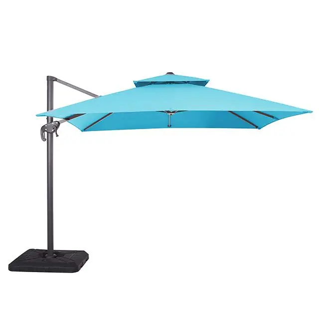 Hero 10 Ft Square Umbrella w/ Double Top + 37" Large Base - FOA East