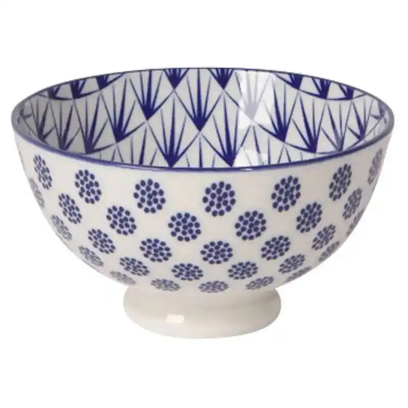 Stamped Blue Dots Bowl - NOW Designs