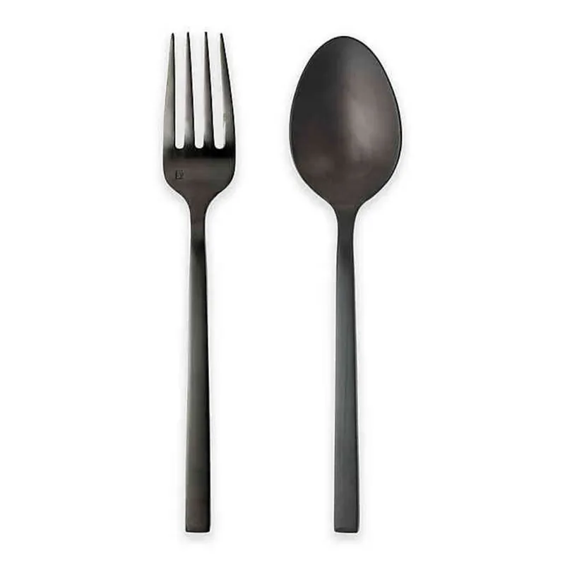 Arezzo Brushed Black 2pc Serving Set - Fortessa