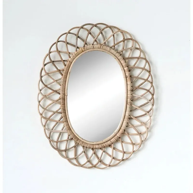 Woven Bamboo Wall Mirror - Greenhouse Home