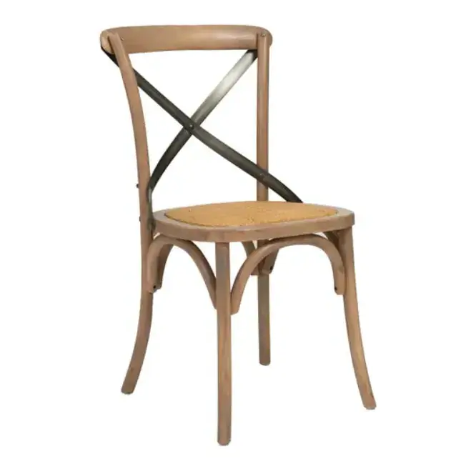 Crossback Dining Chair with Rattan Seat - LH Home