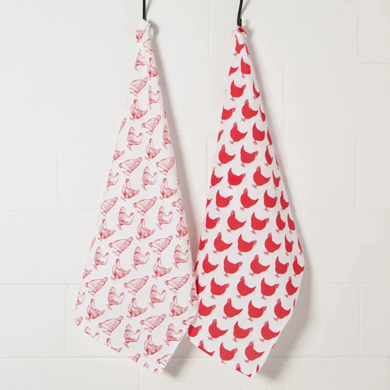 Printed Floursack Dish Towels - Set of 2