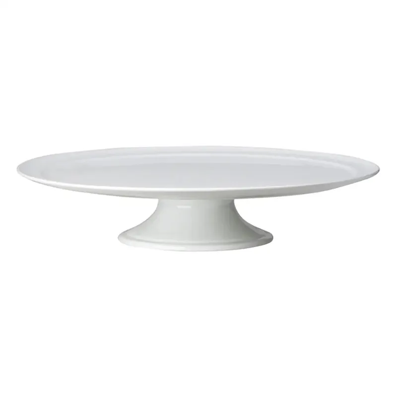 Whiteware Pedestal Cake Plate - TAG