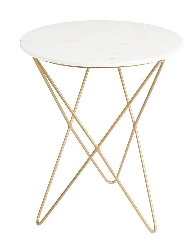 Earth Wind + Fire Marble Side Table - White