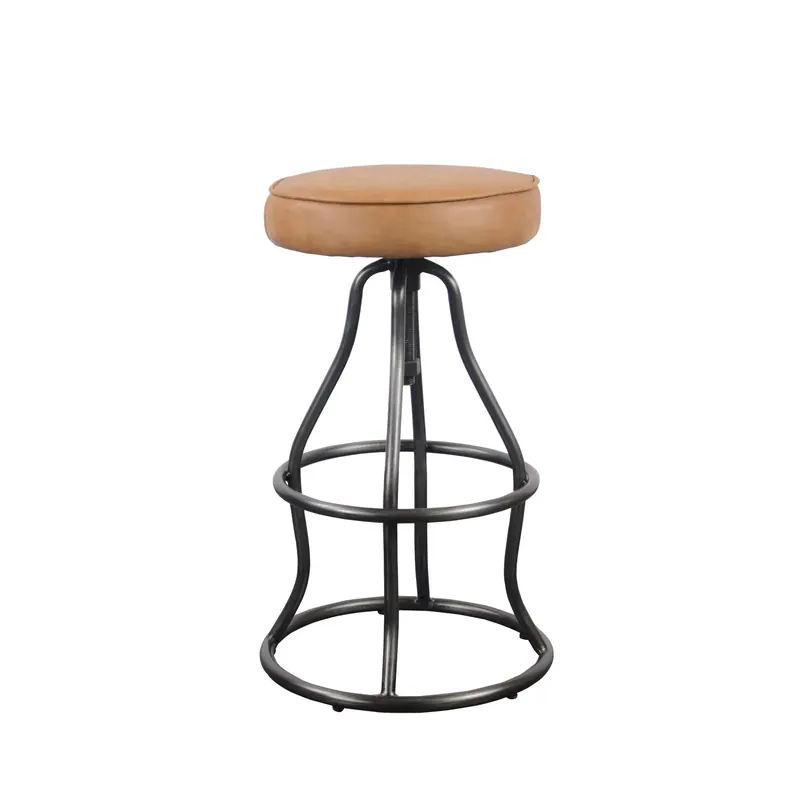 Bowie Adjustable Stool - Cognac Leather