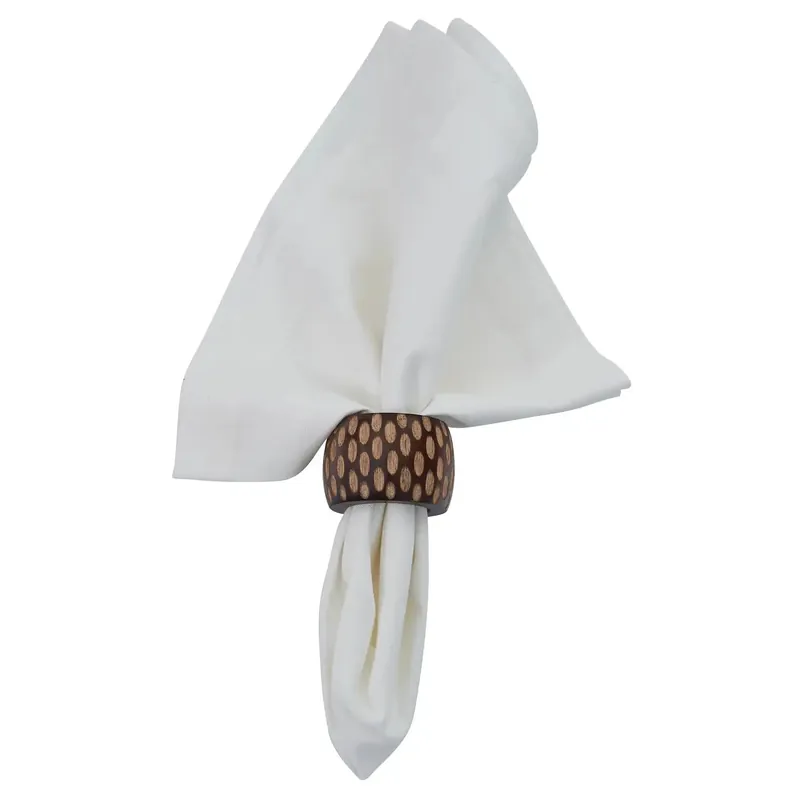 Carved Wood Napkin Ring - Split P