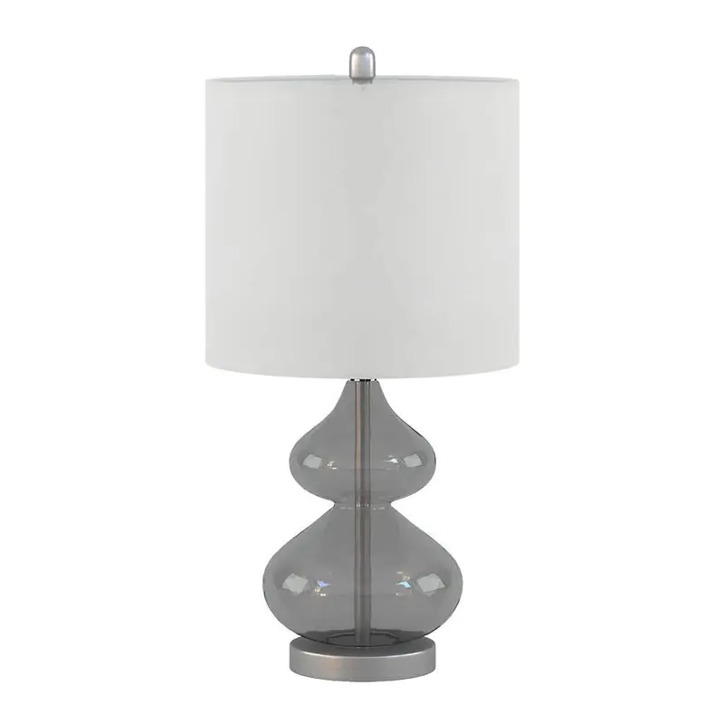 Grey Glass Clear Table Lamp, Grey Glass - Olliix