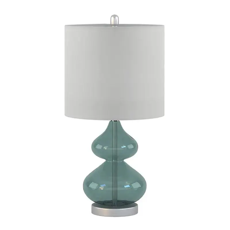 Teal Blue Glass Table Lamp - Olliix