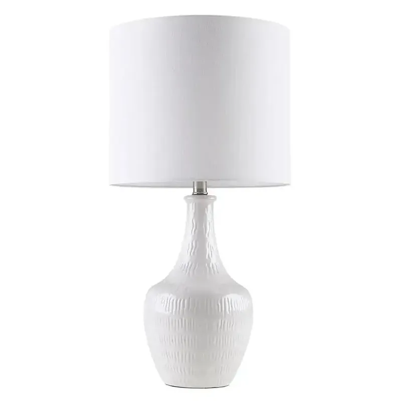 Teardrop Ceramic White Table Lamp - Olliix