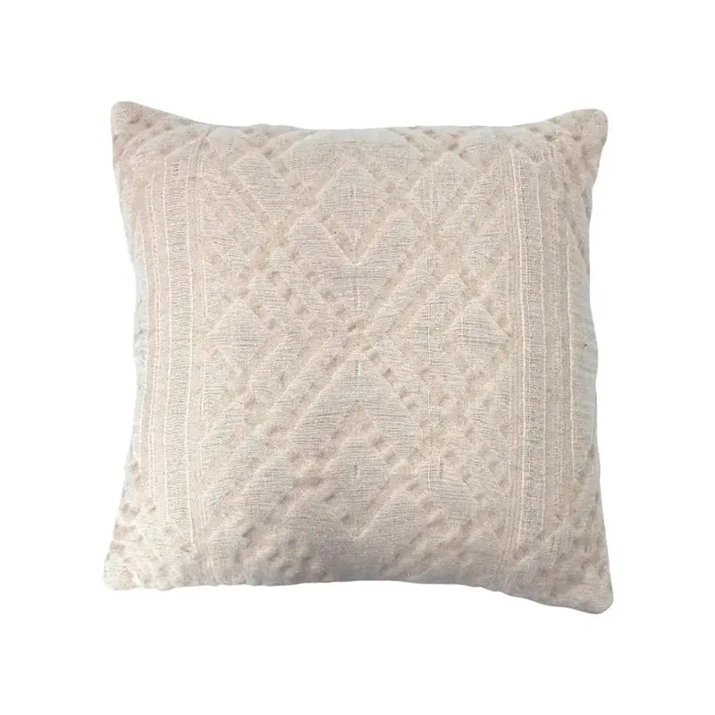 Woven Cotton Jacquard Throw Pillow - Greenhouse Home