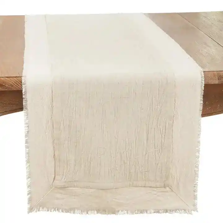 Double Layer Fringe Table Runner - Saro Lifestyle