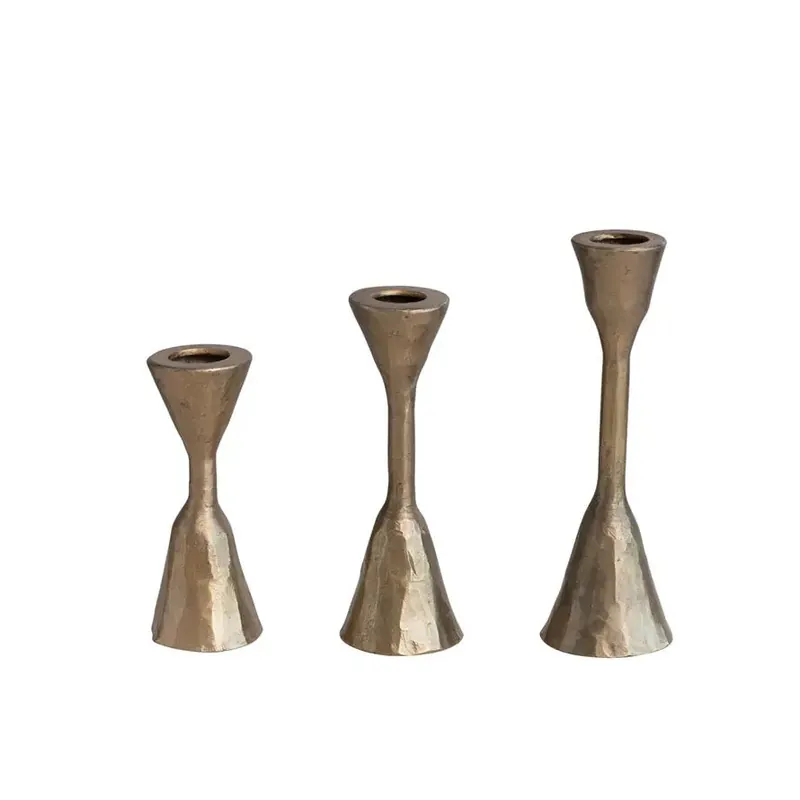 Hand-Forged Antique Brass Taper Holders