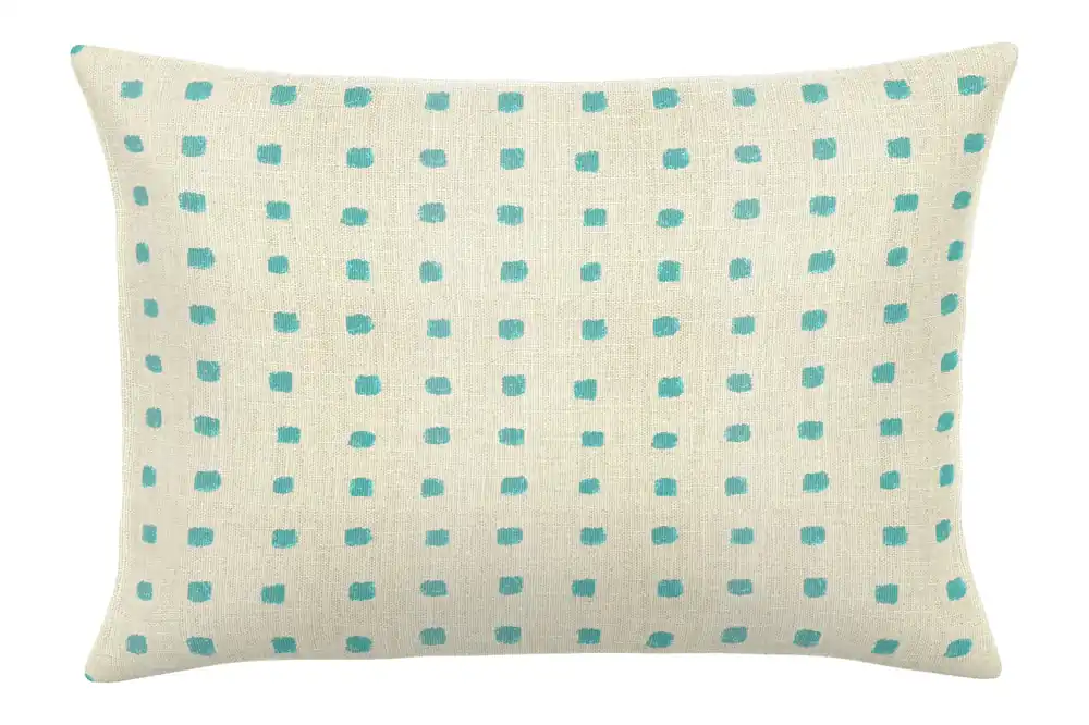 Earnest Collection Lumbar Outdoor Pillow, Kuno Lagoon - Casual Cushion