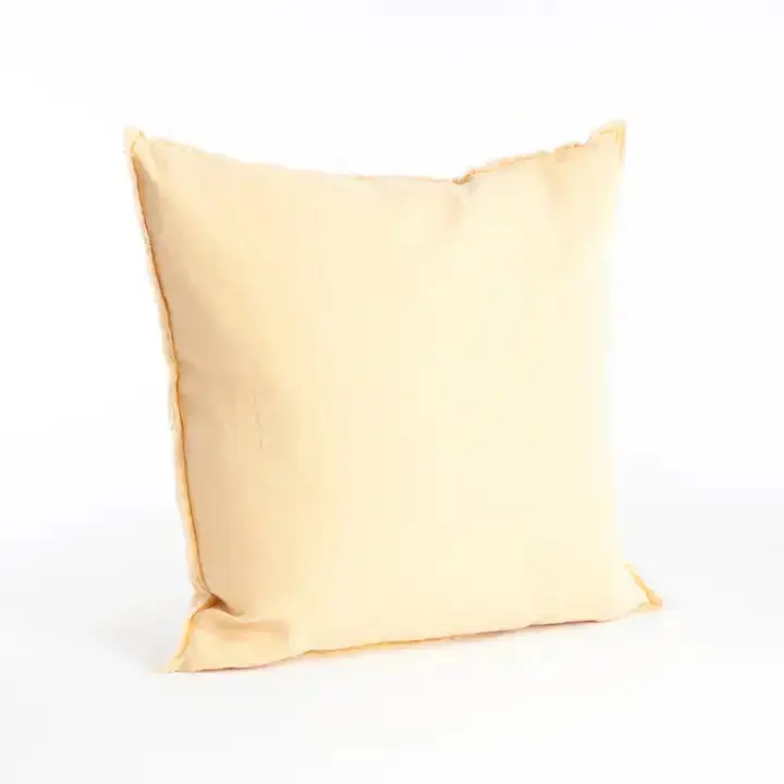 Fringed Linen Pillow, Butterscotch - Saro Lifestyle