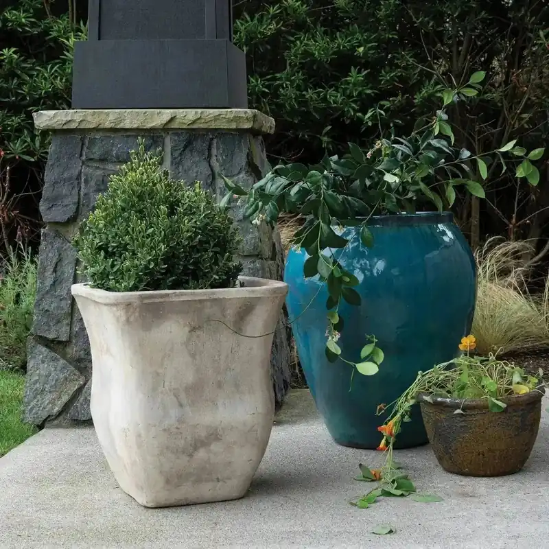 Blue Ceramic Urn Glazed Pot - Greenhouse Home