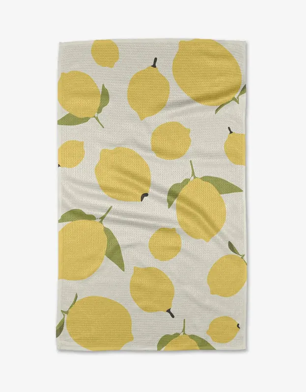 Sunny Lemons Kitchen Tea Towel - Geometry