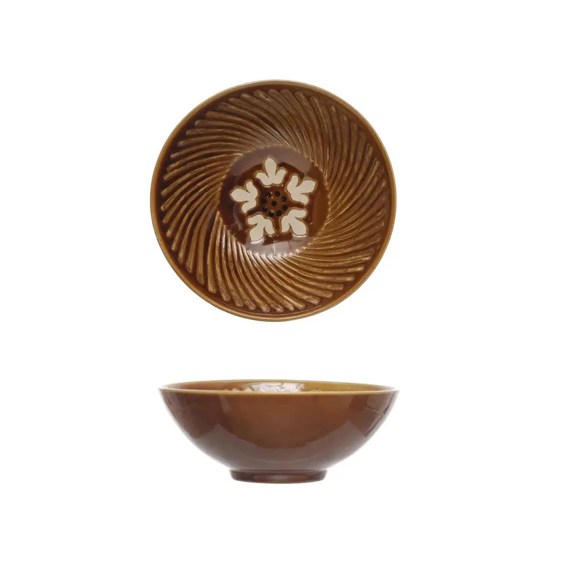 Hand Painted Stoneware Serving Bowl - Greenhouse Home