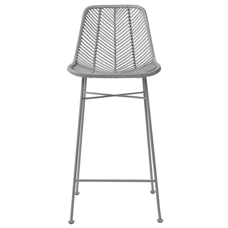 Boho Rattan and Metal Bar Stool - Greenhouse Home