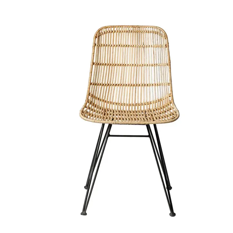 Boho Rattan and Metal Dining Chair - Greenhouse Home