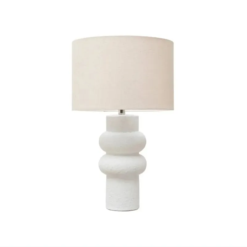 Stoneware Table Lamp w/ Linen Shade - Greenhouse Home