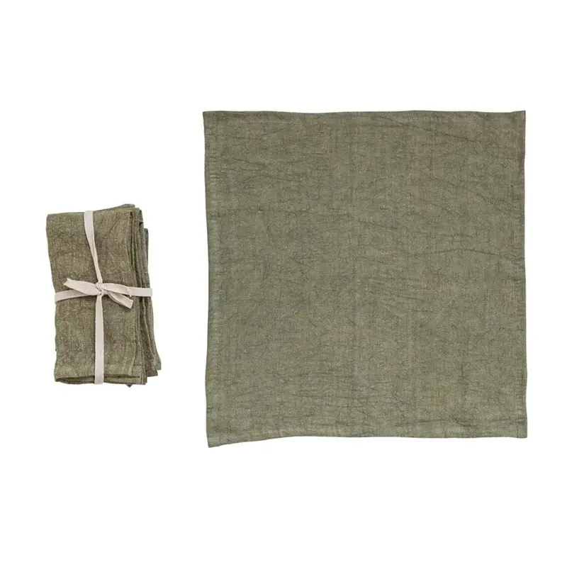 Square Stonewashed Linen Napkin - Greenhouse Home