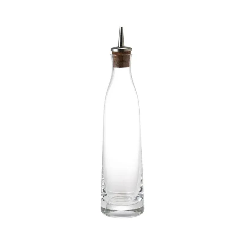 Glass Cruet with Stainless Steel + Cork Spout, 8oz - Greenhouse Home