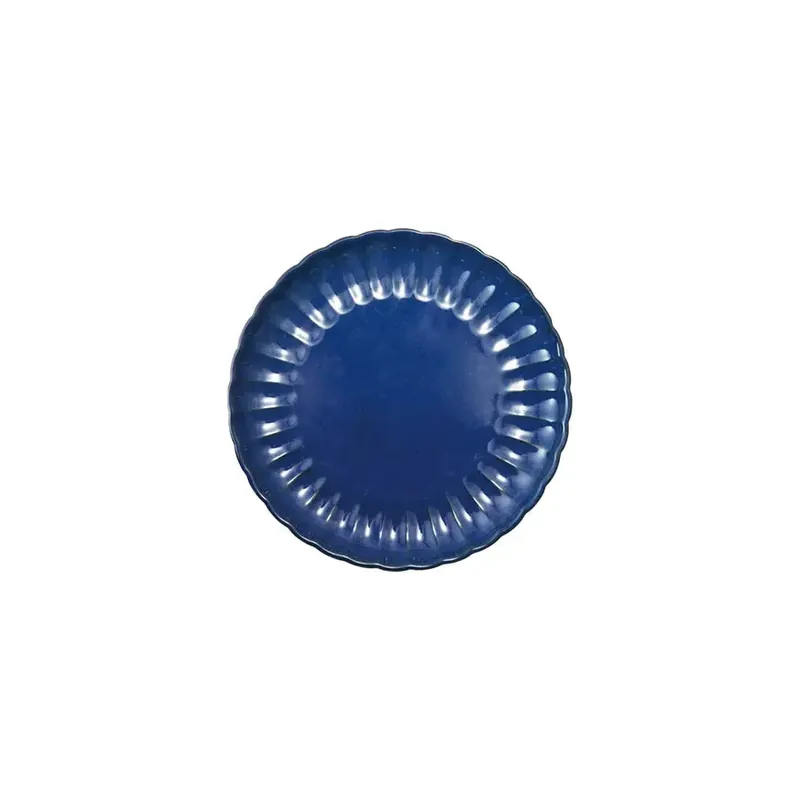 Fluted Stoneware Plate with Reactive Glaze - Greenhouse Home